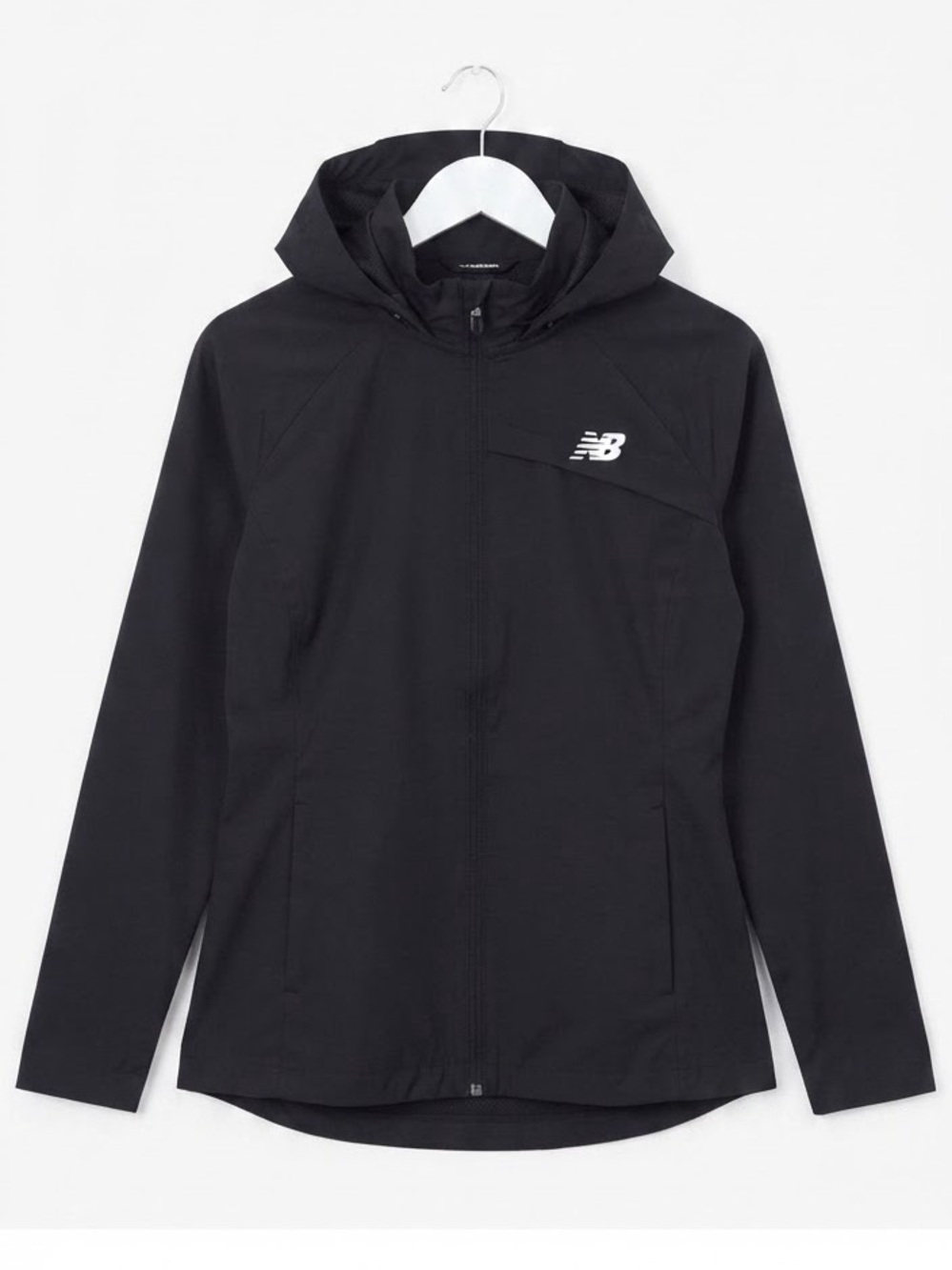 New Balance Women's Black Hooded Windbreaker Rain Jacket Sz Small / Read DESC
